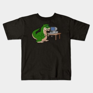 Senior Engineer, T rex, dinosaur, programming Kids T-Shirt